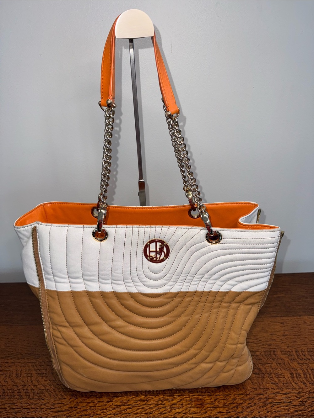 Henri Bendel No. 7 Quilted Lambskin Expandable Two-Tone Tote